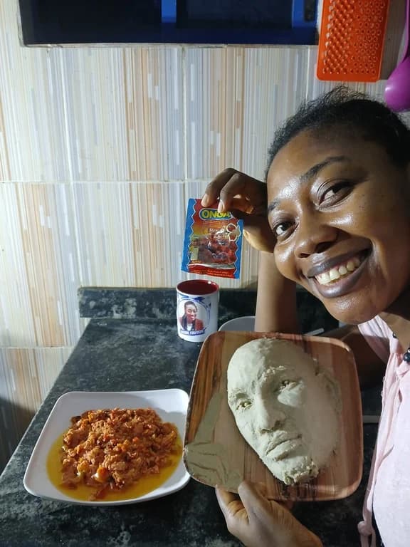Mrs Skulpture with Artsy Yam and Egg Sauce